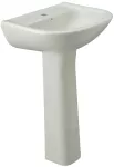 Lavatorio de pedestal 530 x 410 mm con rebosadero blanco Bari Franz Viegener E227-BL