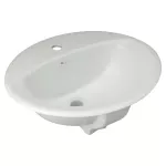 Lavatorio de empotrar ovalado 520 x 450 mm con rebosadero blanco Elea Oval Franz Viegener E231-BL