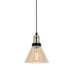 Lampara colgante E27 60W 100-240V (219 x 182 mm) vidrio ambar Soho Cono Blumenau 89011102