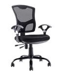 Silla de oficina negra con brazo y malla DC-43