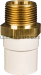 Adaptador agua caliente macho CPVC SCH40 con inserto metalico 18 mm (3/4") CTS