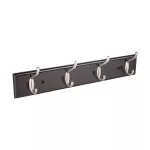 Perchero para pared con 4 ganchos satinados (8 x 48 cm) chocolate Hermex PEPU-44 / 49624 