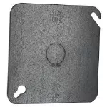 Tapa EMT cuadrada 4" x 4" con hueco KO 12 mm (1/2") UL
