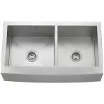 Fregadero de submontar 2 tanques (izquierda grande y derecha pequeña) borde frontal curvo satinado 83 x 53 x 25 cm Prime EFD3320+S05+S05