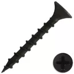 Tornillo gypsum negro punta corriente rosca gruesa 6 x 1 (50 por paquete)