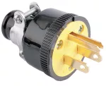 Enchufe de hule con abrazadera 3 pines para extension 15A 110V negro Eagle 1709