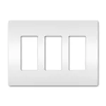 Placa 3 modulos plastica sin tornillos blanca Radiant Legrand RWP263W