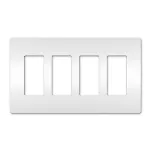 Placa 4 modulos plastica sin tornillos blanca Radiant Legrand RWP264W