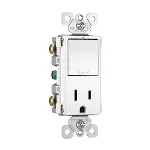 Interruptor 15A con tomacorriente TR blanco Radiant Legrand RCD38TRW