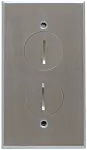 Caja de piso plateada con tomacorriente doble 15A 110V Eagle 5797FBA-P