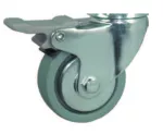 Rueda giratoria de polipropileno con freno gris 60 mm 55 kg 17108