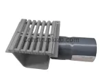 Angulo con salida de 3" y rejilla para canal peatonal A15 de PVC Durman 9015221