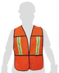 Chaleco de seguridad reflectivo naranja con cinta doble vertical Pretul CHS-200N / 21025 