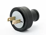 Enchufe sencillo de hule 15A 110V negro Eagle 117