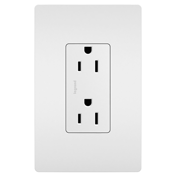 Tomacorriente doble 15A 125V TR blanco Radiant Legrand 885TRW ...