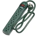 Regleta 6 tomas conector curvo 15A 110V verde Eagle 1135-G