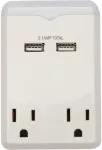 Lampara veladora LED con 2 tomas y USB blanco E-Light Eagle DR-1532