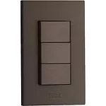 Interruptor triple 16A 110V negro T&J Eagle 8005S-BK