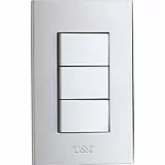 Interruptor triple 16A 110V plata T&J Eagle 8005S-PL