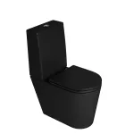 Inodoro dos piezas doble descarga 3 y 6 litros 350 gramos negro mate Link Deca P.230.94+CD.23F.94+AP.237.94+SP.13