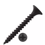Tornillo gypsum punta corriente rosca fina 6" x 1-1/4" en tira negro (50 por tira)