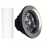 Desagüe para fregadero 4-1/2" con coleta plástica y anillo de acero inoxidable Coflex PH-050