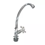 Griferia para fregadero cuello ganso manija cruz plastico cromo Prime 229Z-02