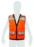 Chaleco de seguridad reflectivo naranja reforzado Truper CHS-800N-XL / 13481 (talla XL)
