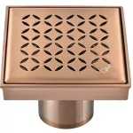 Drenaje cuadrado 10 cm (4") de acero inoxidable salida de 50 mm (2") bronce Delmar Lotus QM 33.400.00