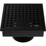 Drenaje cuadrado 10 cm (4") de acero inoxidable salida de 50 mm (2") ORB Lagos Mira QM 88.100.04 BK