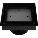 Drenaje cuadrado 10 cm (4") de acero inoxidable salida de 50 mm (2") negro Lagos Veil QM 88.300.04 BK