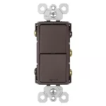 Interruptor doble 3 vias 15A 120V cafe Radiant Legrand RCD33