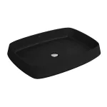 Lavatorio de sobreponer rectangular 495 x 670 mm sin rebosadero negro Deca L.310.94