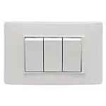 Interruptor triple 15A 120V blanco Luzica Bticino PU5300
