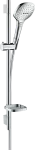 Regadera telefono 120 3jet con barra de ducha de 650 mm y jabonera cromo Raindance Select E Hansgrohe 26620000