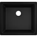 Fregadero de submontar de SilicaTec 1 tanque negro (500 x 450 x 190 mm) Hansgrohe 43431170+43927000