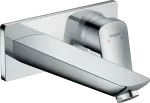 Griferia para lavatorio de pared caño de 195 mm cromo Logis Hansgrohe 71220000 (NO incluye cuerpo interno)