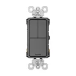 Interruptor triple (2 sencillos + 1 3 vias) 15A 120V negro Radiant Legrand RCD113BK