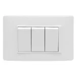 Interruptor triple (2 sencillo + 1 3 vias) 15A 120V blanco Luzica Bticino PU5303