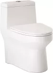 Inodoro una pieza doble descarga 3.5 y 4.8 litros 600 gramos blanco Riga Franz Viegener ZT410-PST-BL