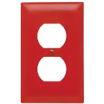 Placa doble de nylon con tornillos rojo mate Pass&Seymour Legrand TP8RED-GF