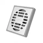 Drenaje cuadrado 10 cm plastica con rejilla salida de 50 mm (2") cromo Coflex PC-161