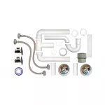 Paquete para instalacion de fregadero de 2 tanques con contracanasta y llave de control vinil Coflex PSV-F007