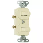 Interruptor doble 15A 220V tipo palanca marfil Pass&Seymour Legrand 690IG