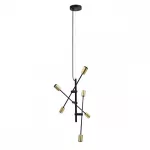 Lampara colgante 6 luces E27 360W 100-240V negro mate Sestus Tecnolite 20CTL8190MVN