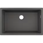Fregadero de submontar de SilicaTec 1 tanque gris oscuro (658 x 398 x 190 mm) Hansgrohe 43432290+43927000