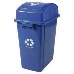 Basurero con tapa vaiven 42 litros reciclaje plastico azul 008117-PL