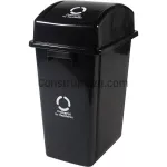 Basurero con tapa vaiven 42 litros reciclaje ordinarios no reciclabes negro 008117-BO