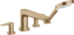Griferia para bañera de 8" con regadera telefono bronce cepillado Talis E Hansgrohe 71748140+13244180
