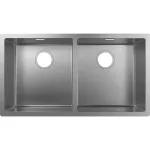 Fregadero de submontar 2 tanques acero inoxidable (763 x 398 x 190 mm) Hansgrohe 43430800+43922800